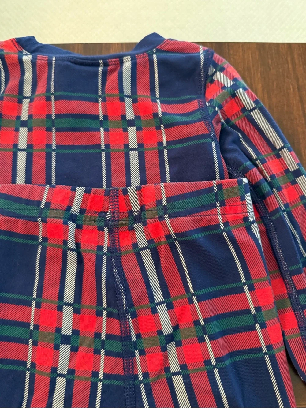 Holiday plaid long-sleeve and pant pajama set from Hanna Andersson